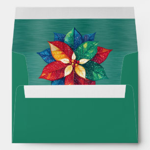 Funky Colours of the Rainbow Poinsettia Envelope