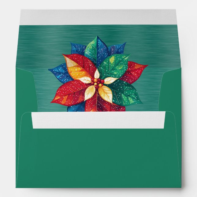 Funky Colours of the Rainbow Poinsettia Envelope (Back (Bottom))