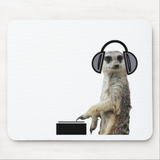 Funky cool meerkat dj mouse pad