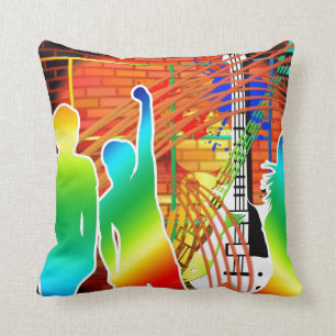 Funky Cool Music Dance Pop Art Design Cushion