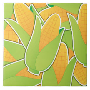 Funky corn ceramic tile