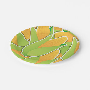Funky corn paper plate