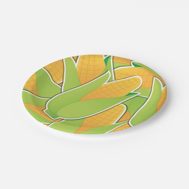Funky corn paper plate (Angled)