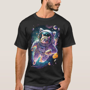 Funky Cosmic Space Cat Cat Astronaut Cat  Graphic T-Shirt
