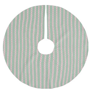 Funky Cottagecore Boho Christmas Stripe Pattern Brushed Polyester Tree Skirt