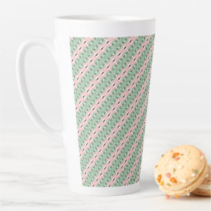 Funky Cottagecore Boho Christmas Stripe Pattern Latte Mug