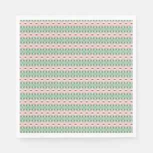 Funky Cottagecore Boho Christmas Stripe Pattern Napkin