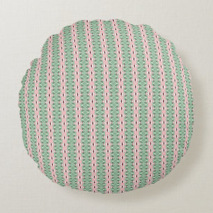 Funky Cottagecore Boho Christmas Stripe Pattern Round Cushion