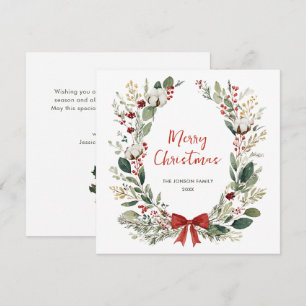 Funky Country Retro Boho Christmas Wreath Holiday Card