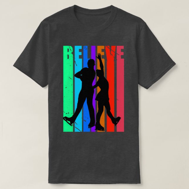 Funky Couples Ice Skating Pairs Figure Mens Womens T-Shirt (Design Front)