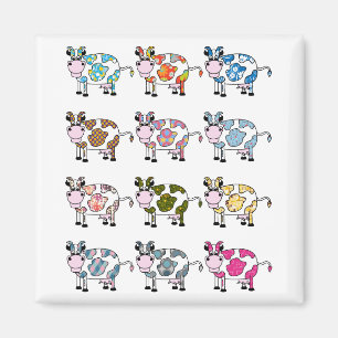 Funky cows magnet
