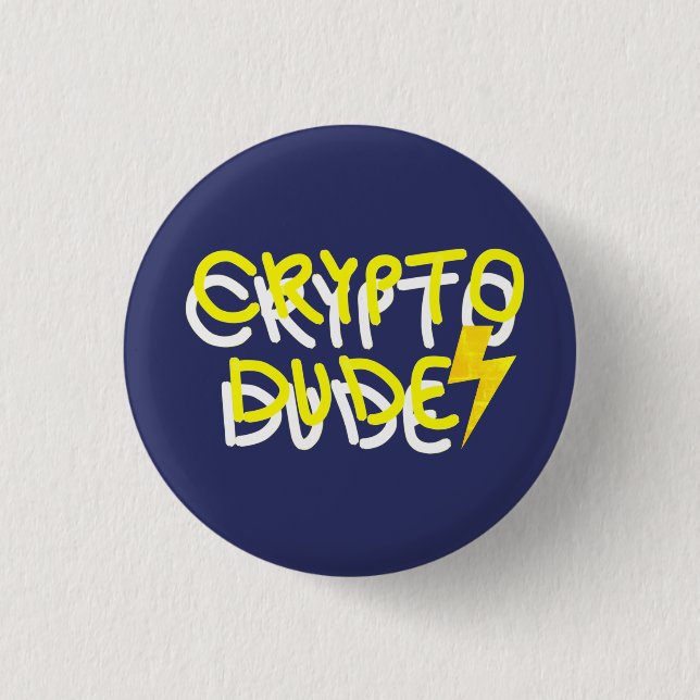 Funky Crypto Dude Energy Power Sign 3 Cm Round Badge (Front)