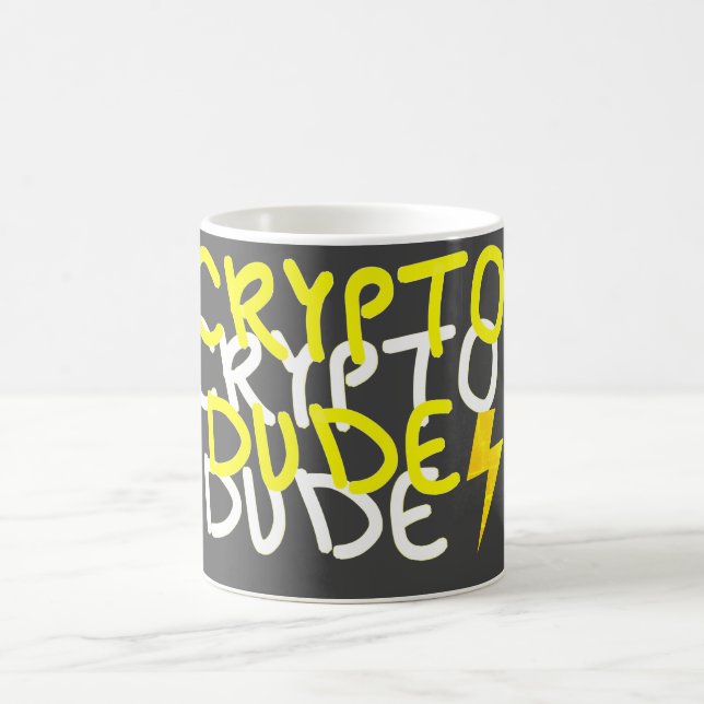 Funky Crypto Dude Energy Power Sign Coffee Mug (Center)