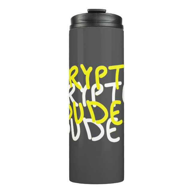 Funky Crypto Dude Energy Power Sign Thermal Tumbler (Front)