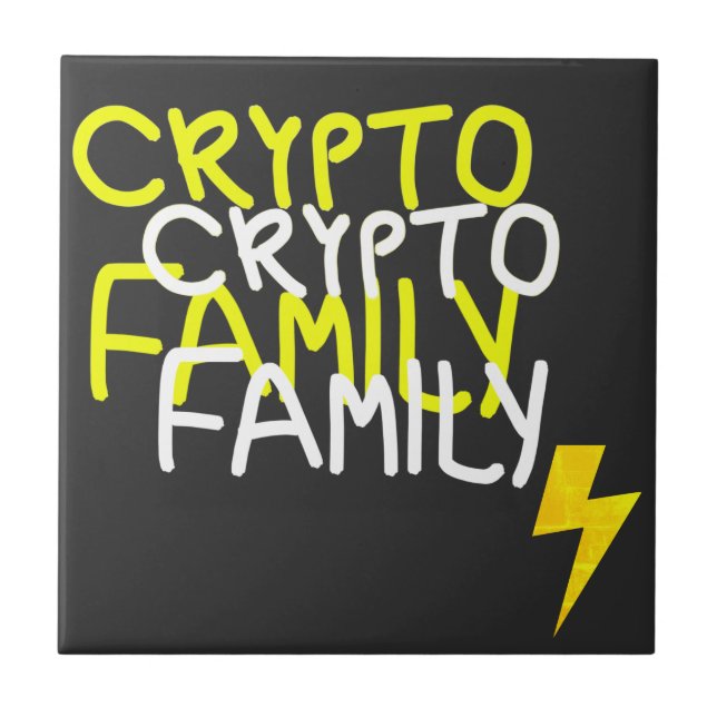 Funky Crypto Family Energy Power Sign Ceramic Tile (Front)