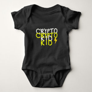 Funky Crypto Kid Energy Power Sign Baby Bodysuit