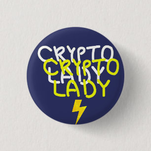 Funky Crypto Lady Energy Power Sign 3 Cm Round Badge