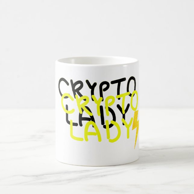 Funky Crypto Lady Energy Power Sign Coffee Mug (Center)