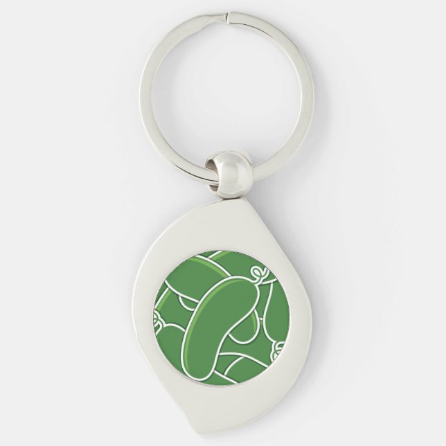 Funky cucumber key ring (Front)