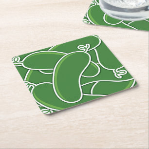 Funky cucumber square paper coaster