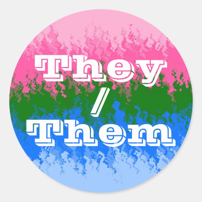 Funky Customisable Pronoun Omniromantic Pride Flag Classic Round Sticker (Front)