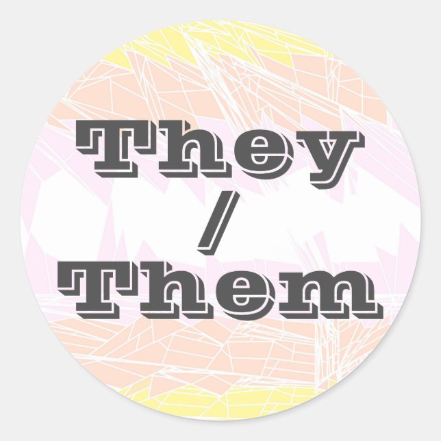 Funky Customisable Pronoun Pangender Pride Flag Classic Round Sticker (Front)