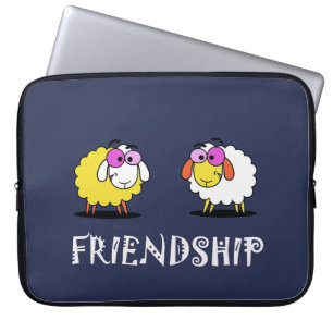 Funky Cute Sheep Friendship Laptop Sleeve