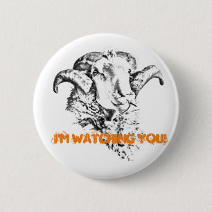 Funky Cute Sheep Ram 6 Cm Round Badge