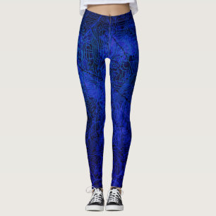 Funky Cybernetic Circuit Board Pattern Leggings