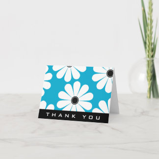 Funky Daisies (Blue) Thank You Card