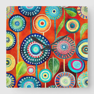 Funky Dandelions Wall Clock