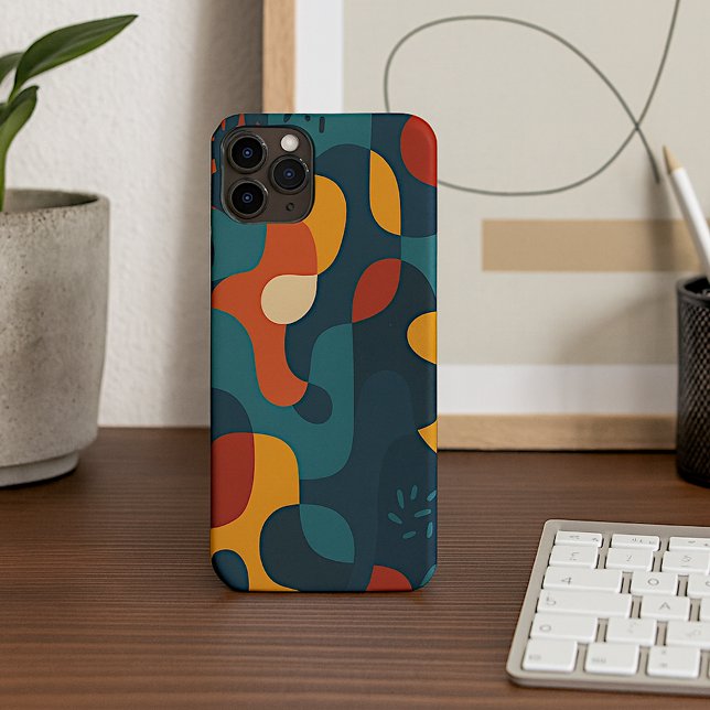 Funky Dark Colours Amorphous Shapes Art Pattern iPhone Case (Creator Uploaded)