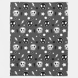 Funky Dark Skull Pattern Fleece Blanket