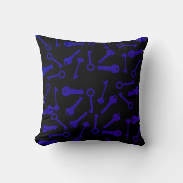Funky Different Key Shapes Pattern Cushion Pillow (Front)