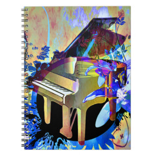 Funky Digitally Coloured Piano Notebook