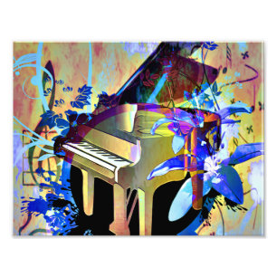 Funky Digitally Coloured Piano Photo Print