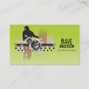 Funky Disc Jockey (DJ) Grunge Business Card