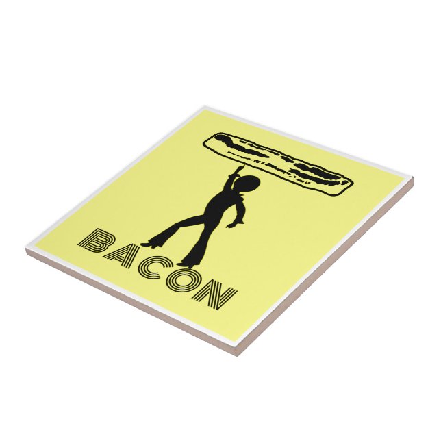 Funky Disco Bacon Ceramic Tile (Side)