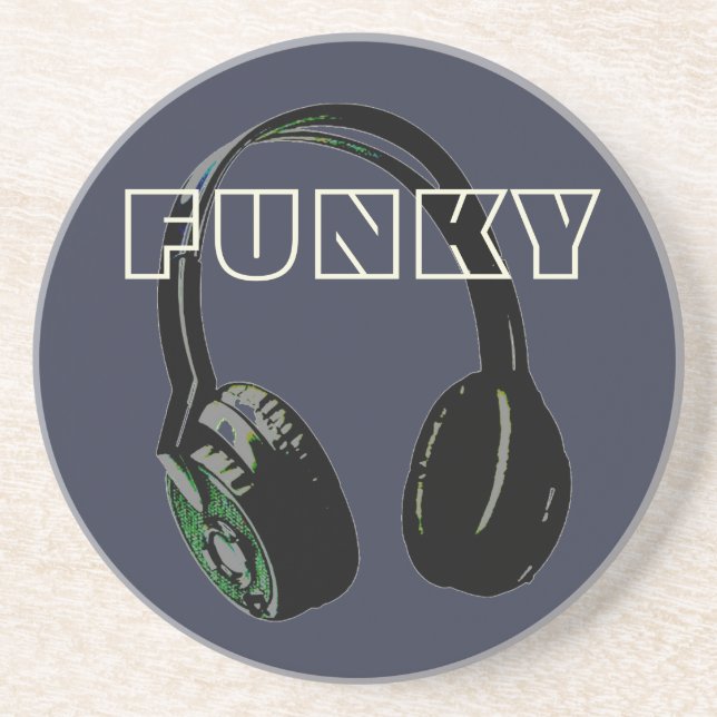 Funky Disco Headphone Music Entertainment Retro Coaster (Front)