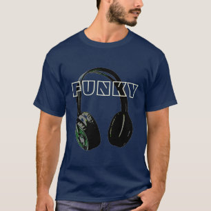 Funky Disco Headphone Music Entertainment Retro T-Shirt