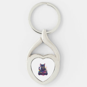 Funky DJ Cat � Retro Disco Kitty Party Key Ring