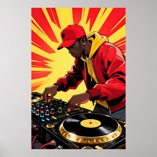 Funky DJ  Pop Art Poster (Front)