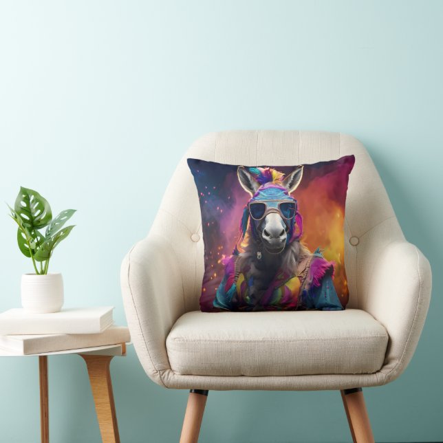 Funky Donkey Blue Glasses  Cushion (Chair)