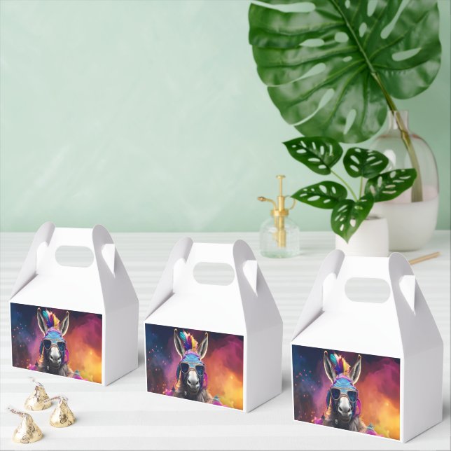 Funky Donkey Blue Glasses  Favour Box (Multiple)