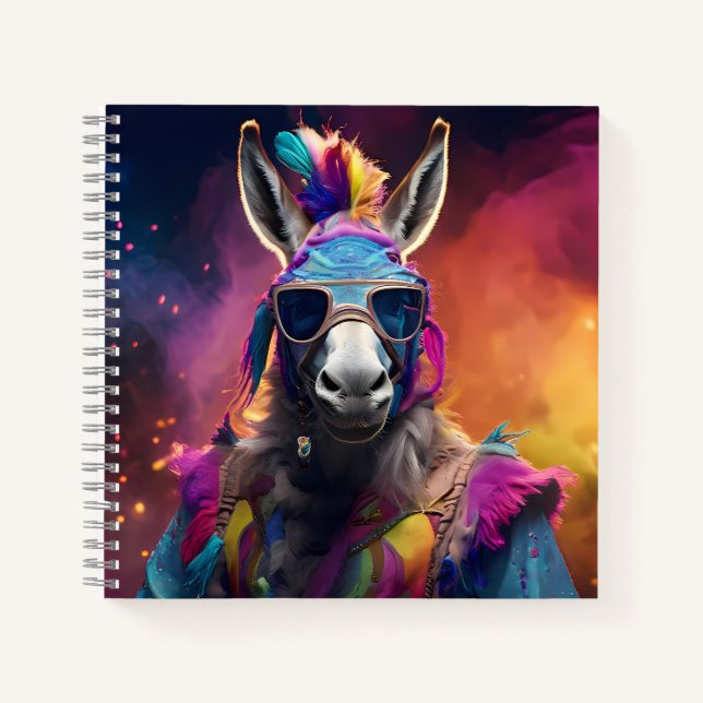 Funky Donkey Blue Glasses  Notebook (Front)