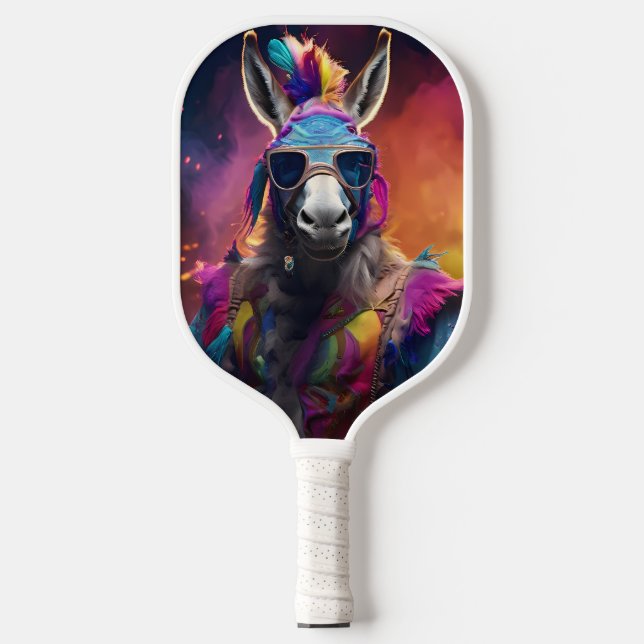 Funky Donkey Blue Glasses  Pickleball Paddle (Front)