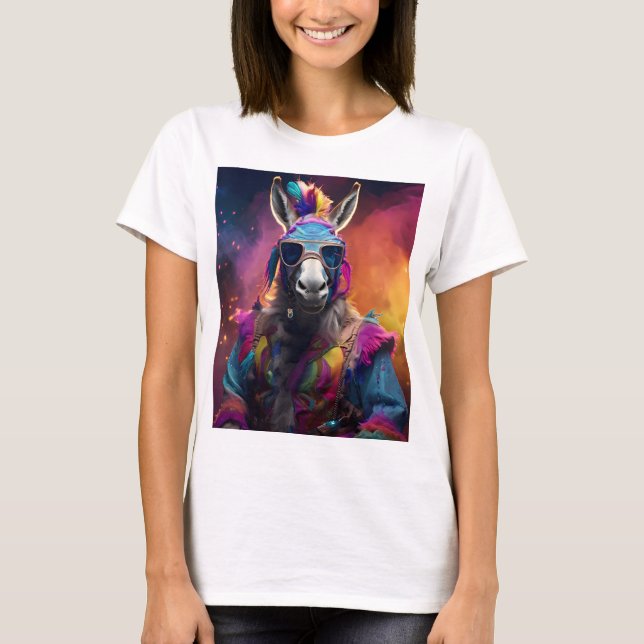 Funky Donkey Blue Glasses  T-Shirt (Front)