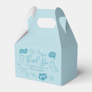Funky Doodle Graduation Party Blue Favour Box