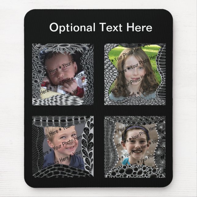 Funky Doodle Picture Frame Collage Mouse Pad (Front)