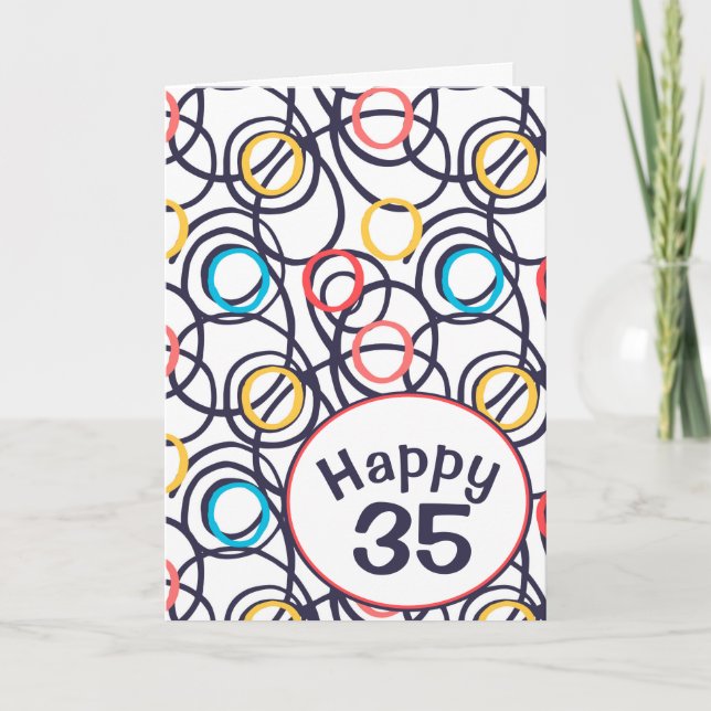 Funky Doodles for 35th Birthday    Card (Front)